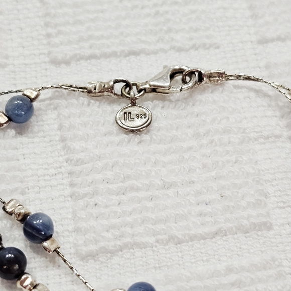 Silpada 925 Silver Sodalite Bead Station Bracelet 7” Wrist Fit - Picture 7 of 9